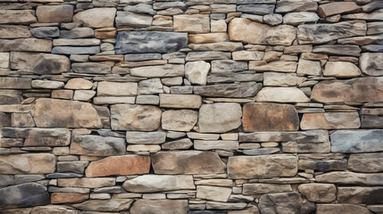 A textured stone wall adorned with an assortment of vibrant rocks