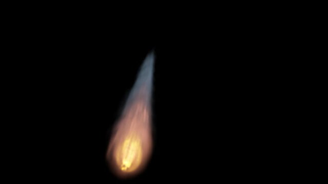 Fast blazing Meteor, transparent background
