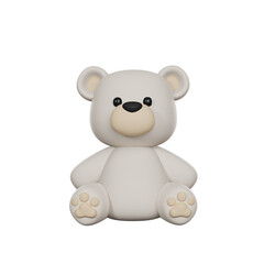 Cute 3D Character Polar Bear Toy