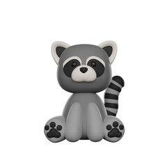 Cute 3D Character Raccoon Toy