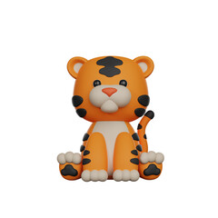 Cute 3D Character Tiger Toy