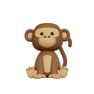 Cute 3D Character Monkey Toy