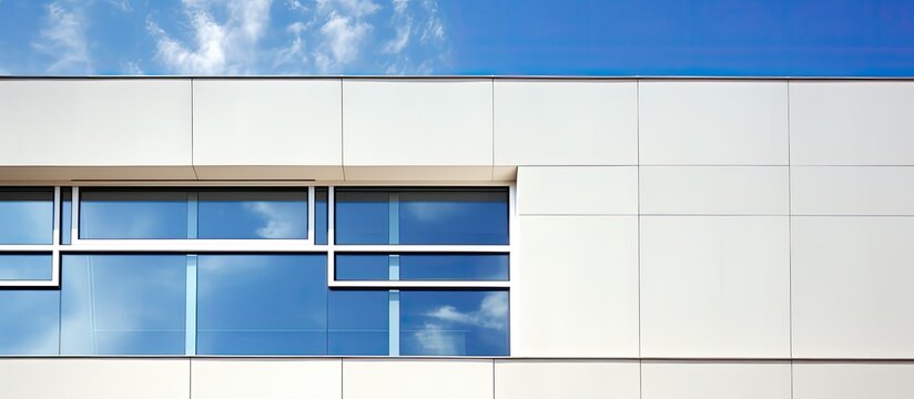 Modern building with window and mullion featuring architectural facade details