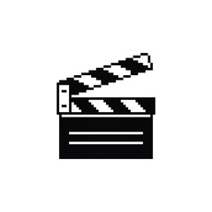 Clapper Board Logo Icon in Pixel Art