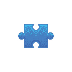 Puzzle Logo Icon in Pixel Art