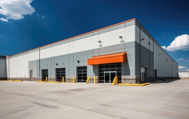 Fototapeta na wymiar Modern logistics warehouse building structure
