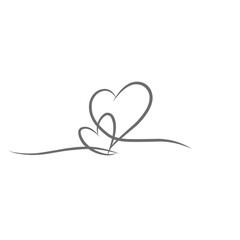 Love symbol in line art style. Love icon. Love icon in line art style. Thin contour and romantic symbol for greeting card and web banner in simple linear style. 