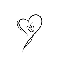 Love icon. Love symbol in line art style. Love icon. Love icon in line art style. Thin contour and romantic symbol for greeting card and web banner in simple linear style. 