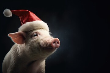 
christmas animals on black background