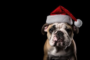 Bulldog celebrating Christmas 