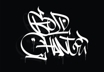 GOLD CHANGE word graffiti tag style