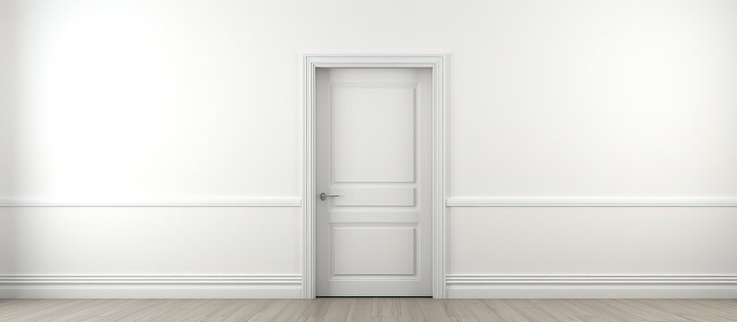 White door alone on white background