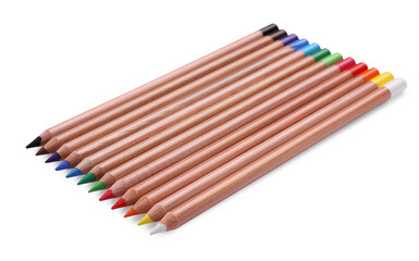 Obraz premium Colorful pastel pencils isolated on white. Drawing supplies