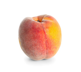 Ripe peach isolated on white background