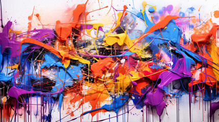 An abstract artwork bursting with vibrant colors