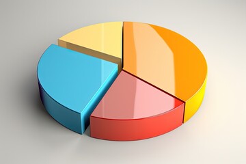 Obraz premium Colorful pie-shaped chart, business and analysis concept, digital illustration. Generative AI