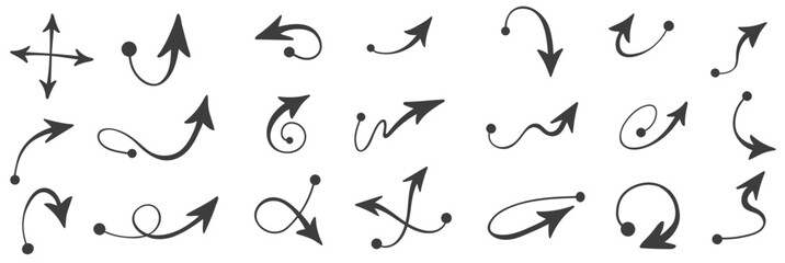 Doodle arrows set. 