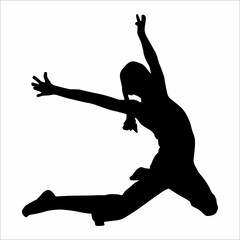 Silhouette of a girl jumping
