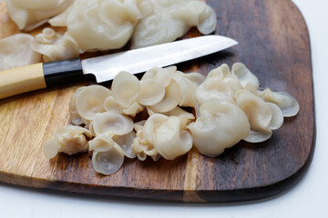 White jelly mushroom or white ear mushroom