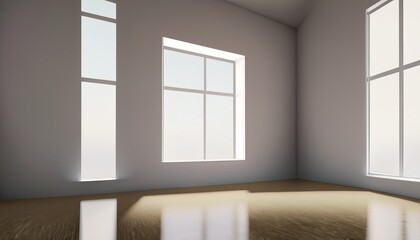 Room with plain walls and large windows, Interior of an empty white studio room, white walls with windows, simple room with white walls, room, walls, plain, white, simple, unique