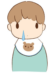鼻水の男の子の赤ちゃん