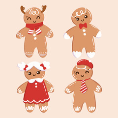 Cute Gingerbread Character for Decoration