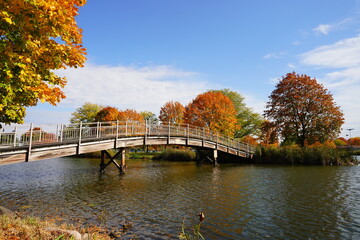 Fall autumn season at Fond du Lac Lakeside Park. 