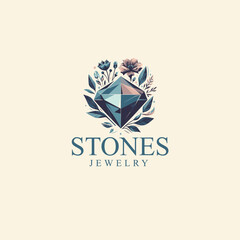 Vector magic crystal colorfull logo in neutral colors aesthetics alchemy logo 
