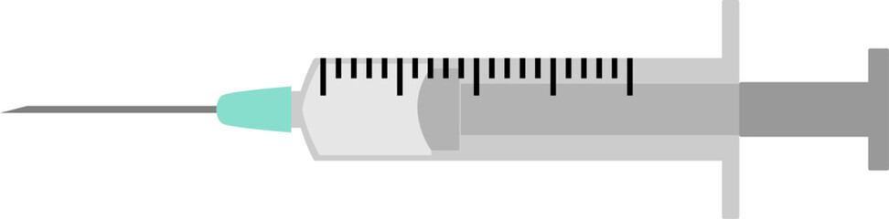 Stylized Vaccine Syringe Needle Icon. Vector Image.