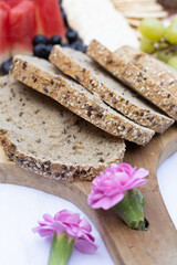 sliced bread on a wooden table