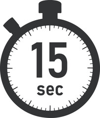 15秒のタイマー・ストップウォッチのイラスト素材