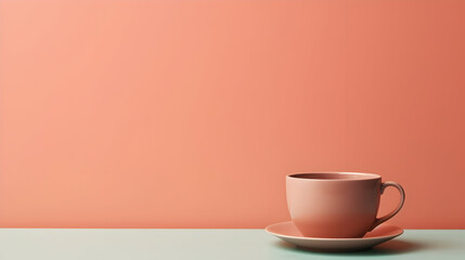 A simple, image of a cup of tea, Tea Time in Minimalist Style