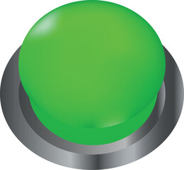 bright green button on a transparent background