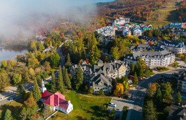 Aerial view of Mont Tremblant village in autumn