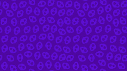 Vector Hand Drawn Cute Skull Halloween Seamless Background