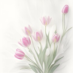 Obraz premium Tulips watercolor background design.
