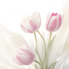 Fototapeta premium Tulips watercolor background design.