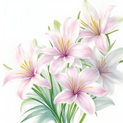 Fototapeta na wymiar Lily watercolor background design.