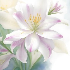 Lily watercolor background design.