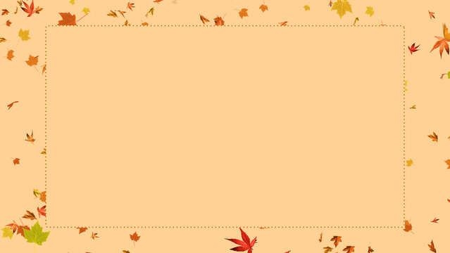 autumn leaves and frame background, colorful leaves and blank space Halloween and thanksgiving design element 