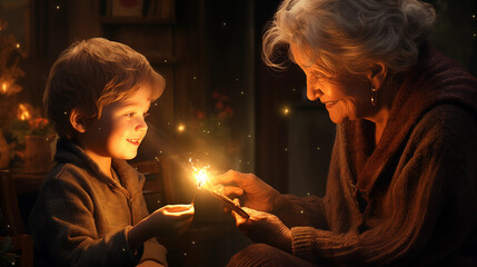 Fireside Magic: Grandma's Enchanting Storytelling for Children, AI Generative