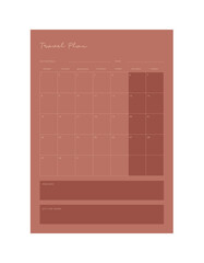 Travel Plan Planner.  Vector illustration. 