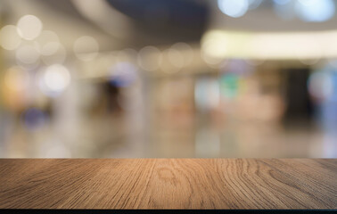 Empty wood table top and blur of out door garden background Empty wooden table space for text marketing promotion. blank wood table copy space for background