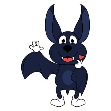 cute bat animal cartoon illustration