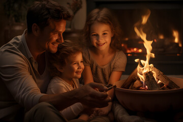 Family Bonding by the Fire: Cherishing Winter Moments Together