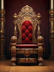 an elegant throne / with gold carvings : Generative AI