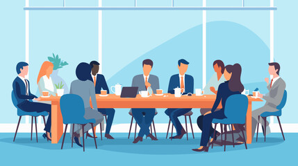 Concept vector illustration of business meeting.