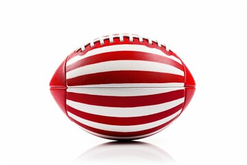 American college high school junior striped football isolated on white background diagonal in frame without shadow : Generative AI