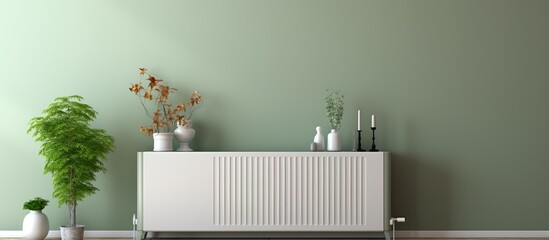 Contemporary electric heater in fashionable room d cor - obrazy, fototapety, plakaty