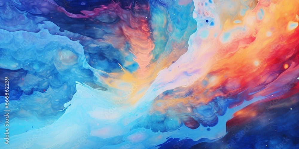Poster abstract paint color background. exoplanet cosmic sea pattern, paint stains. marbleized effect. back